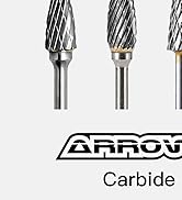 AM ARROWMAX 10pcs Tungsten Carbide Burr Set, 2.35mm (3/32") Shank Double Cut Rotary Burrs for Dri...