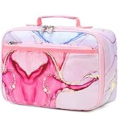 LOIDOU Kids Lunch Box for Girls, Cute Small Insulated Lunch Bag Tote Holds Lunch Box/Water Bottle...