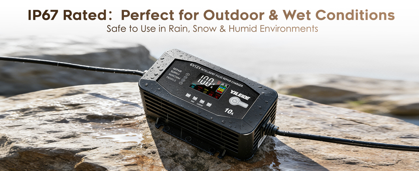 Waterproof Battery Charger – Automatic Maintainer, Trickle Charger &amp;amp;amp;amp; Desulfator