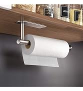 TOFIIGREM Paper Towel Holder with Adhesive Under Cabinet Mount- No Drilling Wall Mount Sticky Pap...