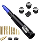 Car Truck Bullet Antenna with Valve Stem Caps, Universal Antenna Mast for GM Chevy Silverado 1500...