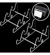 Elsjoy 2 Pack Acrylic Display Stand, 3-Tier Mechanical Keyboard Holder, Desktop Clear Rack Comput...
