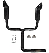 FGJQEFG 4'' Inch Turbo Dual Smoker Diesel Exhaust Stack T Pipe System with 2Pcs 4" Inlet 7" Outle...