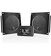 AC Infinity AIRPLATE T8, Quiet Cooling Dual-Fan System 6" with Thermostat Control, for Home Theat...