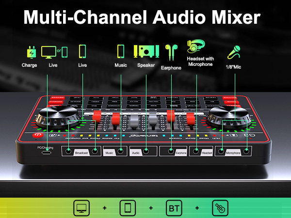 gaming microphone podcast microphone streaming microphone gaming audio mixer