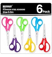 Kids Scissors 6-Pack, Scissors for School, Safety Scissors, Blunt Tip Scissors, 5.5 Inch