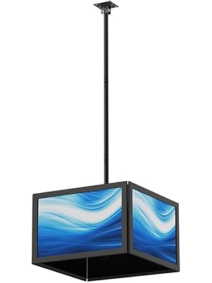 Quad Sided Ceiling TV Mount Bracket, For TVs 32in to 65in, Max Weight 66lbs per Screen
