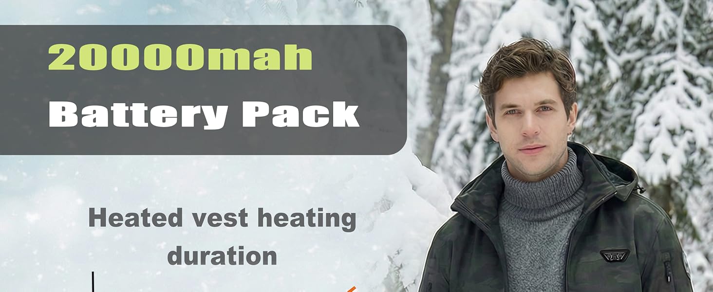 20000mah power bank heated vest battery pack