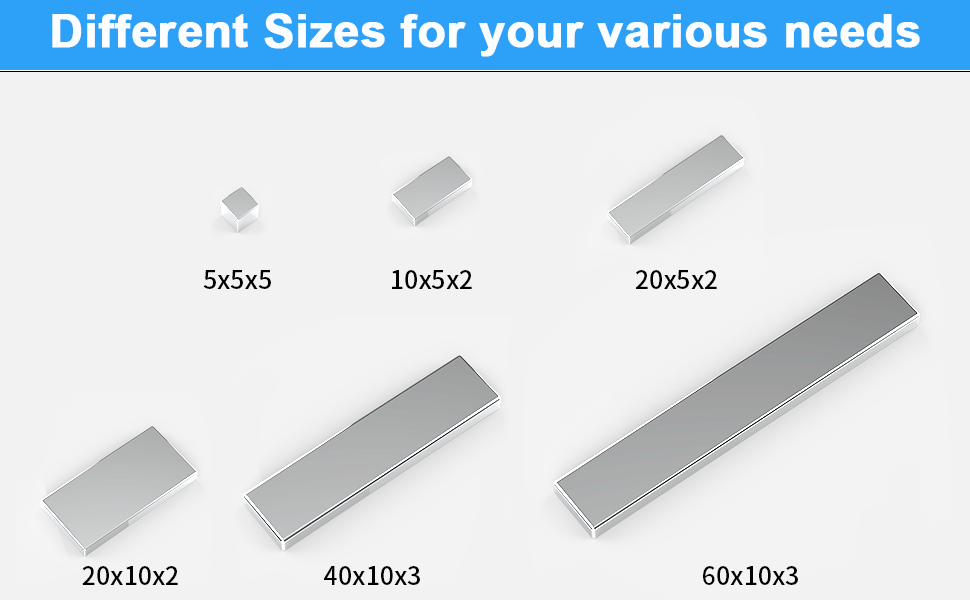 bar magnets various sizes
