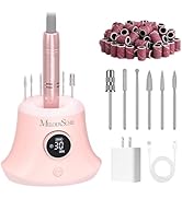 MelodySusie Multifunctional Desktop Rechargeable Nail Drill with Bit Holders, SC320G 30000RPM E-F...