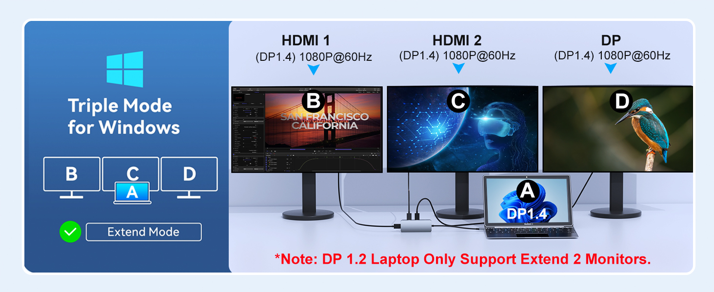laptop docking station dual monitor
