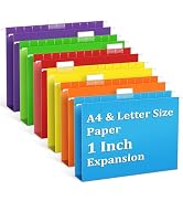 V-Opitos 6 Pack 1 Inch Expansion Hanging File Folders, Letter Size Hanging Folders with 1/5-Cut A...