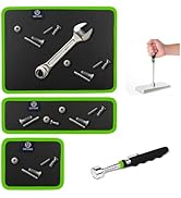 Tool Mat Set, 4 Pack Magnetic Pads with Telescoping Pickup Tool &amp; Inspection Mirror, 40LB Hold To...