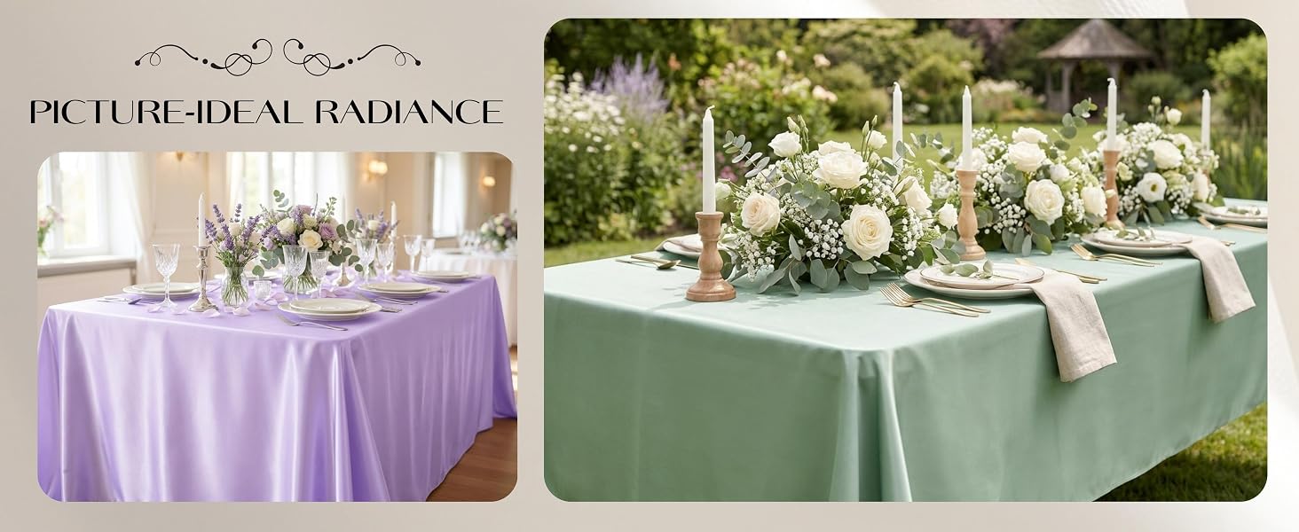 Rectangle Reusable Smooth Polyester Tablecloth