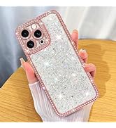 ZIYE Designed for iPhone 15 Pro Max Case Glitter Dimond Bling Cover with Camera Protector Protect...