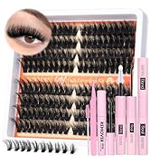 Fluffy Lash Clusters Kit DIY Lash Extension Kit Volume Cluster Eyelash Extension Kit 2 Styles Lef...