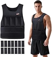 Wolliwa Adjustable Weighted Vest for Men Women,2-20 Lbs Adjustable Weights Weighted Vest with Str...