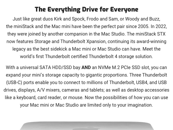 MAC MINI EXTERNAL STORAGE HARD DRIVE BACKUP RAID SOFTRAID DOCK USB4 THUNDERBOLT USB NVME SSD PCIE 