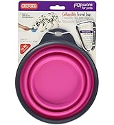 Dexas Popware for Pets Collapsible Travel Cup, Large, Gray/Pink