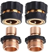 UNCO- Garden Hose Quick Connectors, 3/4 Inch, 2 Sets (2 Female+2 Male) Hose Quick Connect, Water ...
