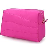 E-Tree Quilted Makeup Bag, Puffer Zipper Cosmetic Bag, Travel Size Makeu up Case Organizer, Cute ...