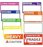 400 PCS Home Moving Labels for Boxes, 3.5 x 2 Inch Large Moving Packing Color Coded Stickers Supp...