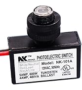 TWTADE Photoelectric Switch 120VAC Control Light Auto on Off Dusk to Dawn Hard-Wired Post Eye wit...