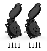 SATUY US Standard Water-Proof Power Outlet 15Amp 3-Hole Socket, 125Volt Power Outlet Receptacle, ...