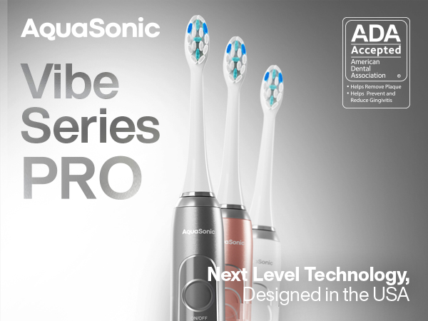 AquaSonic Vibe Series Electric Toothbrush with different cleaning modes, safe for sensitive teeth