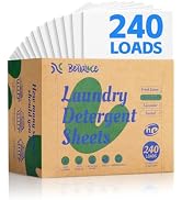 Laundry Detergent Sheets Space-Saving Travel-Deep Cleaning Unscented Eco No Plastic Jug 240 Loads