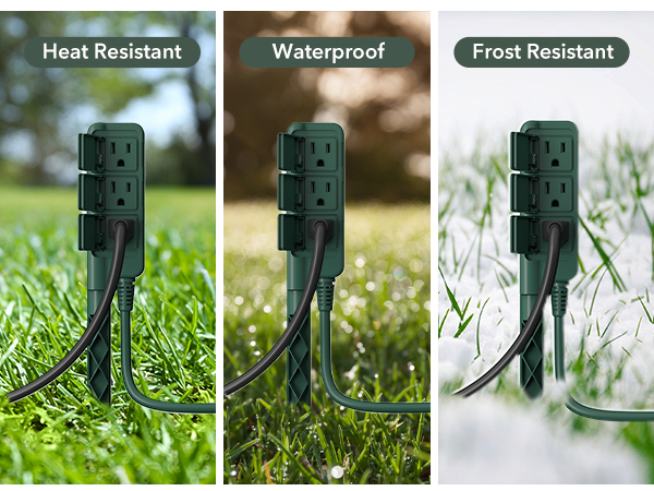 green outdoor extension cord