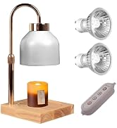 GEEZO Candle Warmer Lamp, Adjustable Height Candle Lamp Warmer with Timer, Electric Dimmable Wax ...