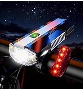 Bike Lights for Night Riding with Power Bank Function, USB-C Rechargeable Bike Lights, Bicycle He...