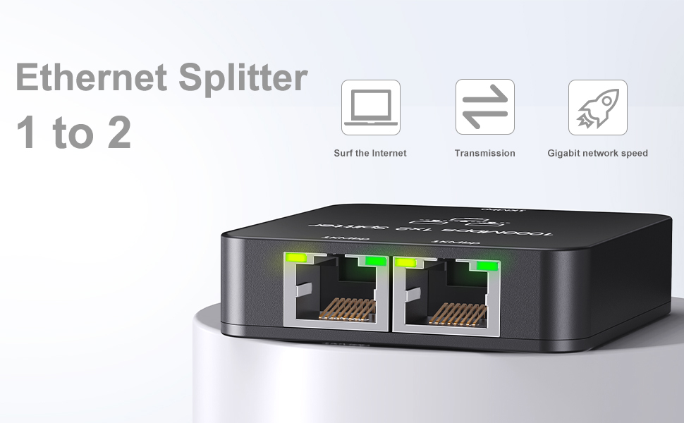 Ethernet Splitter 1 to 2 Out
