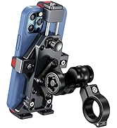 BRCOVAN Aluminum Alloy Motorcycle Phone Mount with Vibration Dampener & High-Speed Secure Lock, A...