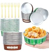 gisgfim 24 Set Football Party Supplies 18.6oz Snack Bowls Disposable Ice Cream Cups Football Game...