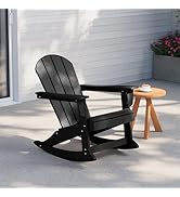 WestinTrends Malibu Outdoor/Patio Poly Adirondack Rocking Chair, Black