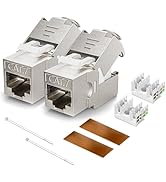 NataLink Cat 7 Cat 6A Shielded RJ45 Keystone Jack 2-Pack, 10G Ethernet Keystone Jack Toolless Zin...
