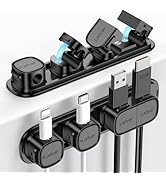 Laitver 6 Pack Cord Organizer Holder with Magnetic Buckle [1s Open/Lock], Cable Clips Strong Adhe...