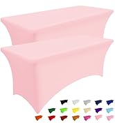 Smiry 2 Pack Spandex Table Cloth 6FT, Elastic Fitted Stretch Tablecloths for Rectangle Tables, Wa...