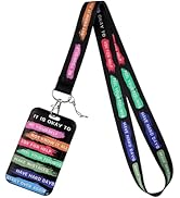 Cool Black ID Badge Holder Lanyard for ID Badges Cute Keychain Neck Lanyard ID Holder for Keys Na...