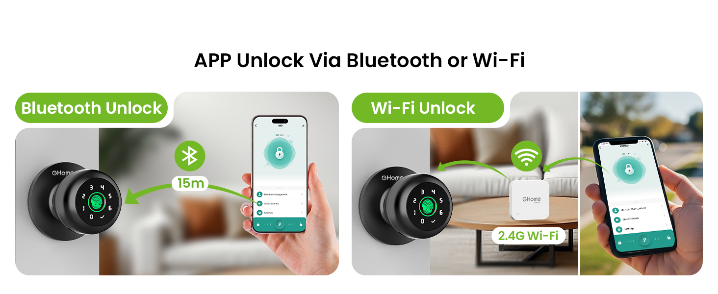 ghome smart lock for bedroom fingerprint remote control