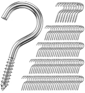 YAIRMIS 4 Pack 5 Inch Eye Bolts M1 Screw in Hooks,304 Stainless Steel Screw-in Hooks,Metal Ceilin...