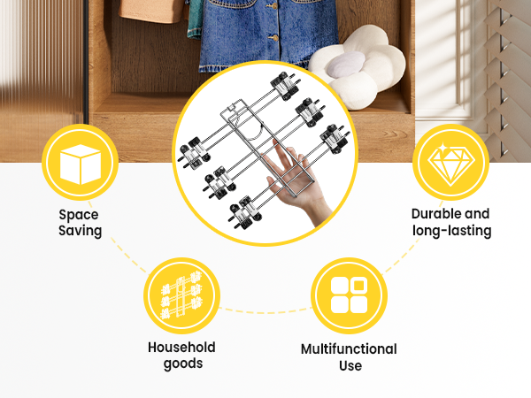 Skirt Pants Hangers with Clips Space Saving Hanging Closet Organizer