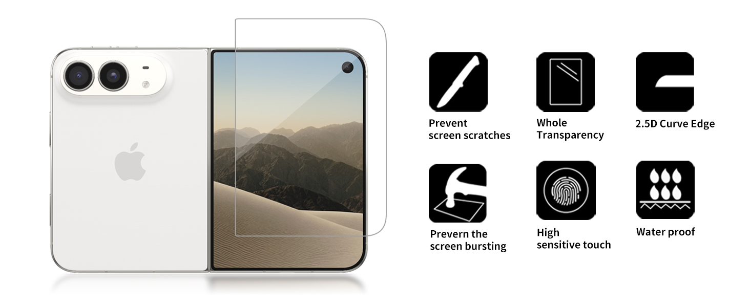 Tempered Glass outer Screen Protector for iPhone Duo