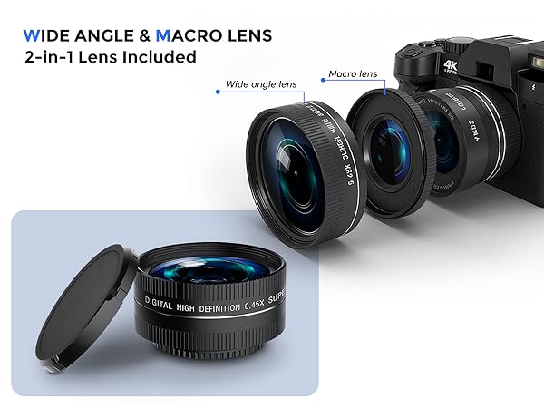 4k digital camera with wide angle lens 2