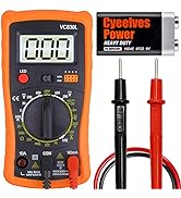 Digital Multimeter, Multimeter with AC DC Voltmeter &amp; Ohm Volt Amp Tester, Multifunction Battery ...