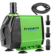 FREESEA Fountain Submersible Water Pump: 800GPH 45W Adjustable Ultra Quiet Aquarium Pump with 3 N...