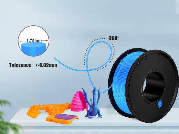 Filiment1.75 Accuracy ±0.02mm Fillament Spool Vacuum Pack 250G X 5 Roll