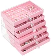 FADACHY Jewelry Organizer - Acrylic Clear Jewelry Box for Girls/Women, Jewelry Holder Organizer w...